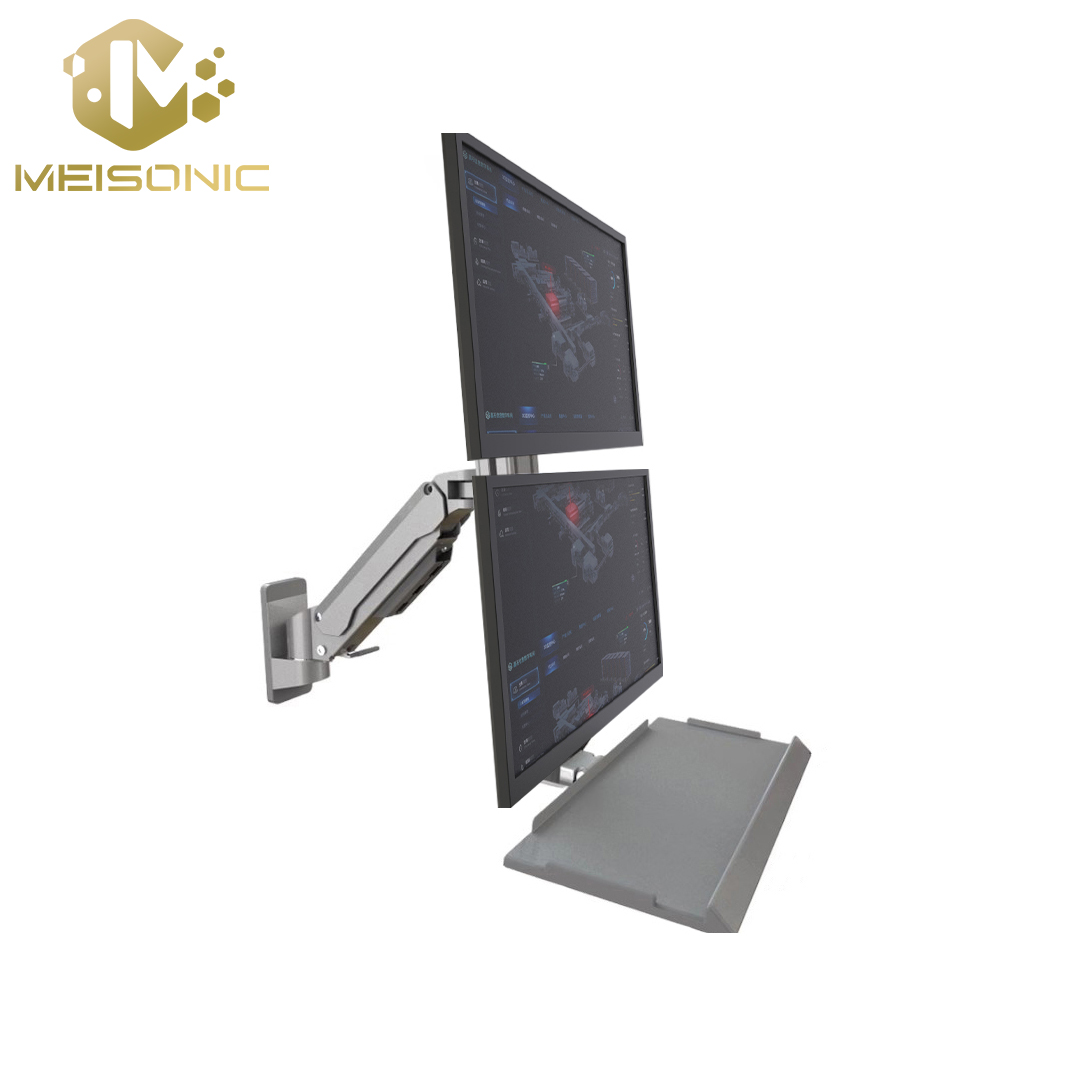 Meisonic T8-GA02KB-SPA Heavy duty monitor mount dual monitor stand
