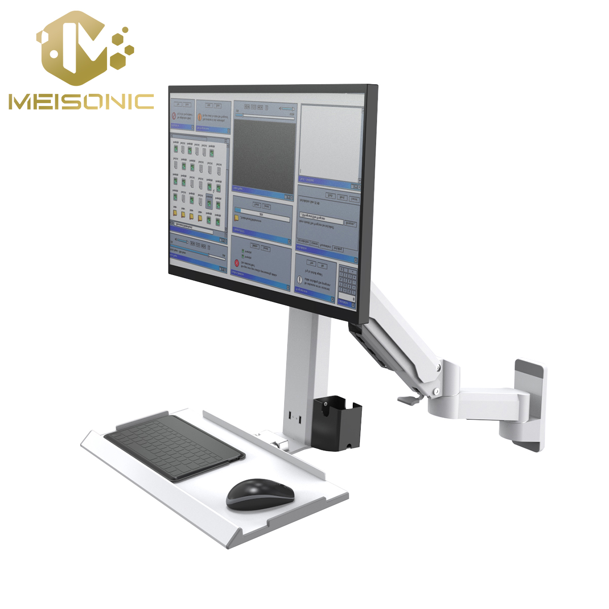 Meisonic T8-GA02KB Industrial foldable monitor wall mount arm